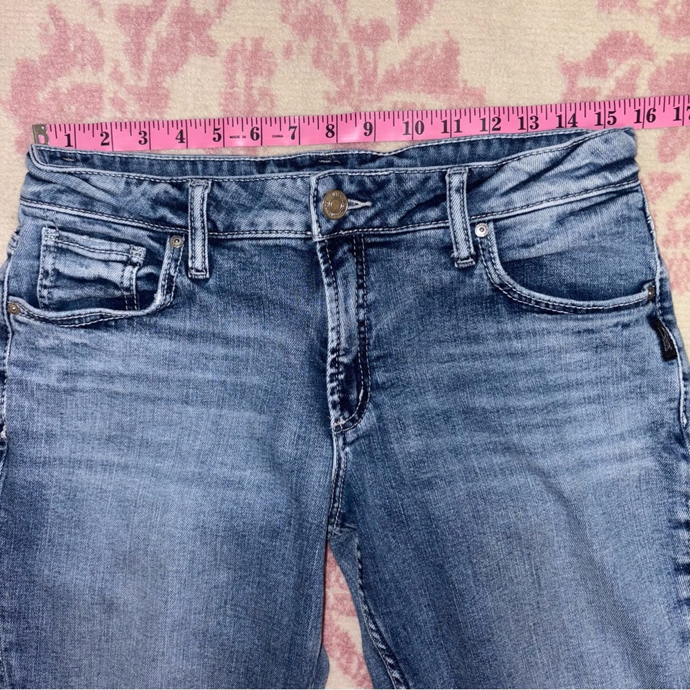 Silver Jeans Distressed Mid-Rise Boyfriend Blue Jeans Women’s 30W 29L - Picture 12 of 15